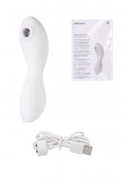 Вакуумный стимулятор клитора с вибрацией Satisfyer Curvy Trinity 5 Connect App, белый, 16,5 см