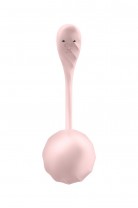 Виброяйцо Satisfyer Ribbed Petal Connect App с пультом ДУ, розовое, 7,8 см