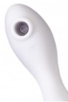 Вакуумный стимулятор клитора с вибрацией Satisfyer Curvy Trinity 5 Connect App, белый, 16,5 см