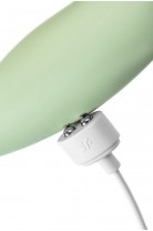 Точечный вибратор с вакуумной стимуляцией Satisfyer Twirling Pro Connect App, силикон, мятный, 20 см