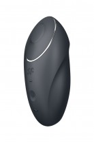 Вибромассажер Satisfyer Tap & Climax 1, силикон, серый, 11 см