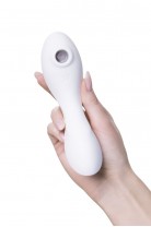 Вакуумный стимулятор клитора с вибрацией Satisfyer Curvy Trinity 5 Connect App, белый, 16,5 см