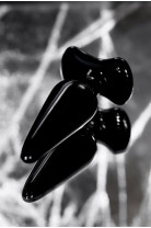 Анальная пробка Sexus Glass, стекло, чёрная, Ø 4 см
