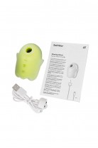 Вакуумный стимулятор клитора с вибрацией Satisfyer Glowing Ghost, светящийся в темноте, желтый,8,4см