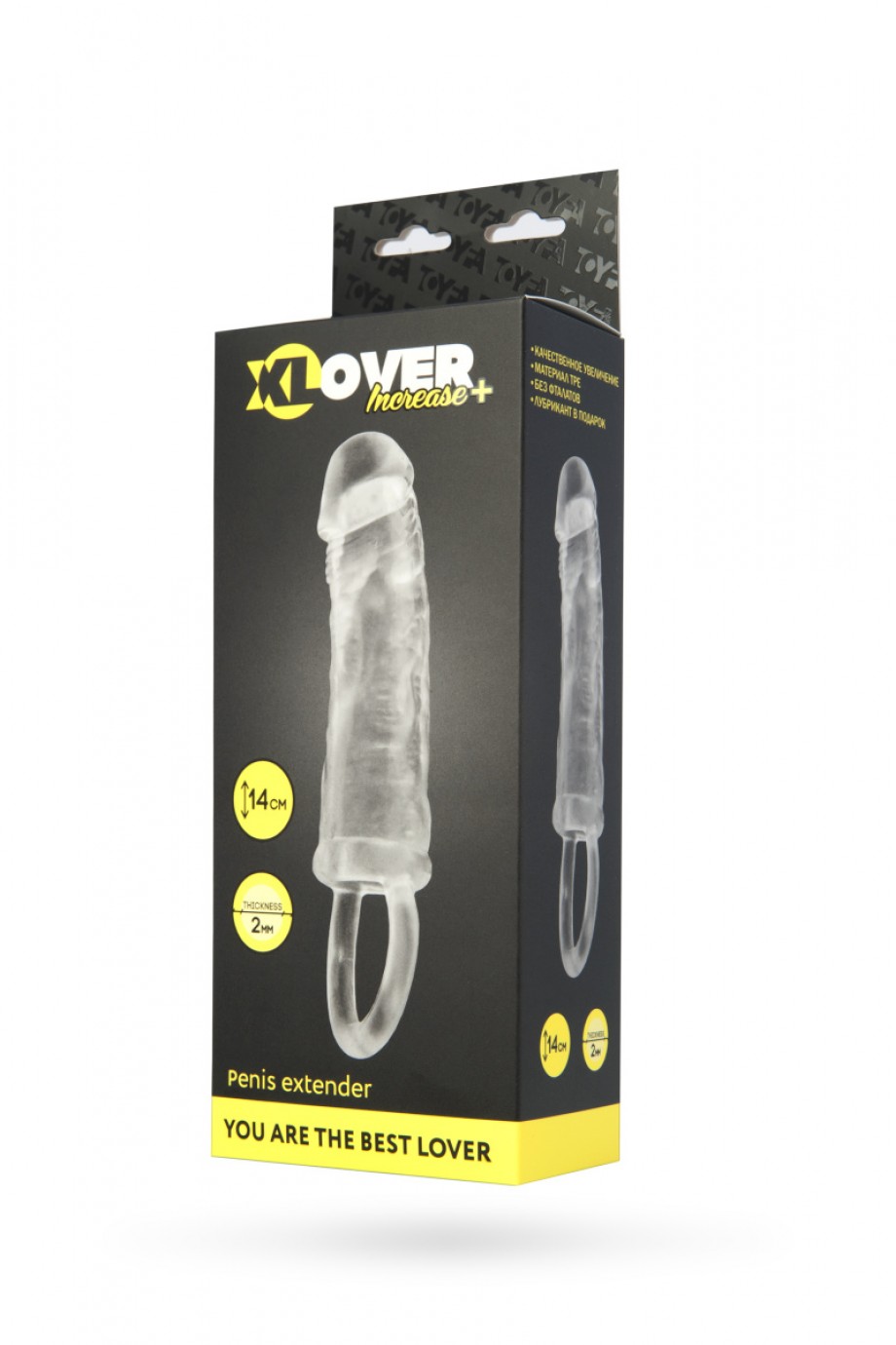 Насадка ToyFa XLover Increase+ для увеличения размера, с кольцом, прозрачная, 14 см