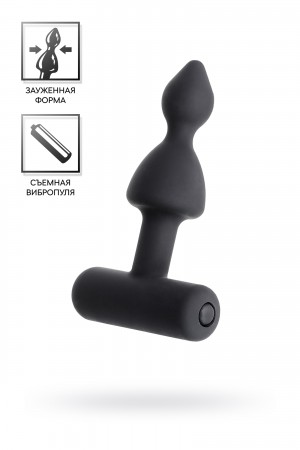 Анальная пробка Erotist, черный, силикон, 8,5 см