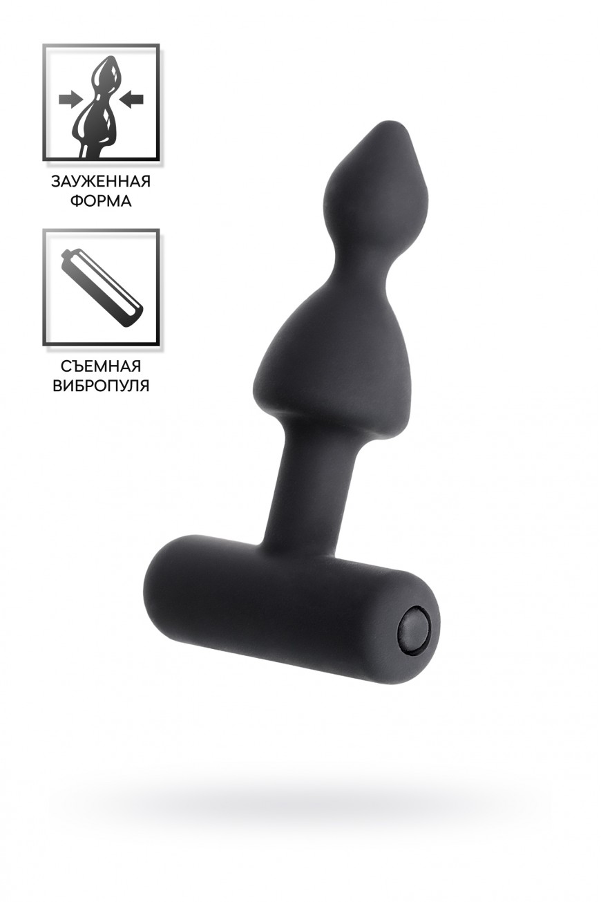 Анальная пробка Erotist, черный, силикон, 8,5 см