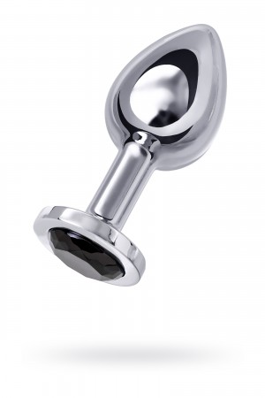 Анальная пробка Metal by TOYFA, металл, серебристая, с черным кристаллом, 10 см, Ø 4 см, 360 г