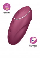 Вибромассажер Satisfyer Tap & Climax 1, силикон, бордовый, 11 см Вибромассажер Satisfyer Tap & Climax 1, силикон, бордовый, 11 см
