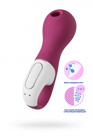 Вакуум-волновой стимулятор клитора с вибрацией Satisfyer Lucky Libra, силикон, бордовый, 15,7 см