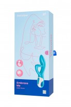 Нереалистичный вибратор Satisfyer Embrace me, силикон, бирюзовый, 22,5 см
