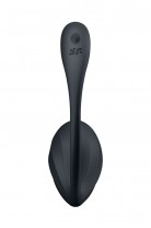 Виброяйцо Satisfyer Ribbed Petal Connect App с пультом ДУ, черное, 7,8 см