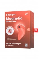 Вакуум-волновой стимулятор клитора Satisfyer Magnetic Deep Pulse, силикон, абрикосовый, 11,6 см