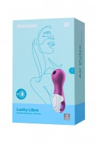 Вакуум-волновой стимулятор клитора с вибрацией Satisfyer Lucky Libra, силикон, бордовый, 15,7 см