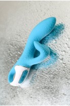 Нереалистичный вибратор Satisfyer Embrace me, силикон, бирюзовый, 22,5 см