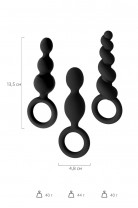 Набор анальных плагов Satisfyer Booty Call black 3 шт, силикон, чёрный, 13,5 см