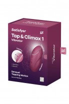 Вибромассажер Satisfyer Tap & Climax 1, силикон, бордовый, 11 см