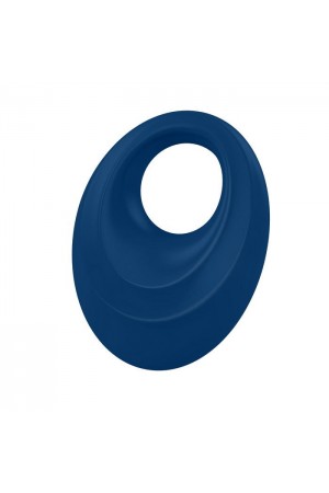 Эрекционное кольцо OVO закругленной стмулирующей формы с ультрасильной вибрацией, силиконовое, синее