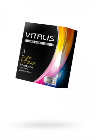 Презервативы VITALIS PREMIUM, 3 шт, цветные и ароматизированные, 53 мм