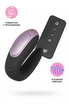 Стимулятор для пар Satisfyer Double Fun Connect App, с пультом ДУ, силикон, черный, 9 см Стимулятор для пар Satisfyer Double Fun Connect App, с пультом ДУ, силикон, черный, 9 см