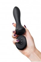 Надувная анальная вибровтулка POPO Pleasure by TOYFA Phoenix, силикон, черный, 13,5 см