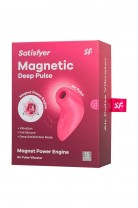 Вакуум-волновой стимулятор клитора Satisfyer Magnetic Deep Pulse, силикон, розовый, 11,6 см