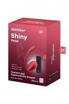 Виброяйцо Satisfyer Shiny Petal Connect App с пультом ДУ, красный, 7,5 см