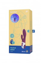 Вибратор с клиторальным стимулятором и подогревом Satisfyer Heated Affair ConnectApp,бордовый,20,6см