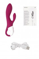 Вибратор с клиторальным стимулятором и подогревом Satisfyer Heated Affair ConnectApp,бордовый,20,6см