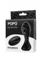Надувная анальная вибровтулка POPO Pleasure by TOYFA Phoenix, силикон, черный, 13,5 см