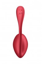 Виброяйцо Satisfyer Shiny Petal Connect App с пультом ДУ, красный, 7,5 см