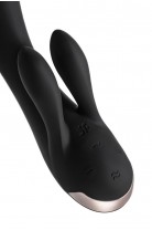 Вибратор с клиторальным стимулятором Satisfyer Double Flex Connect App, черный, силикон, 20 см