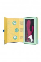 Вибратор с клиторальным стимулятором и подогревом Satisfyer Heated Affair ConnectApp,бордовый,20,6см