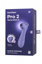Вакуумный стимулятор клитора с вибрацией Satisfyer Pro 2 Generation 3, фиолетовый, 16,4 см