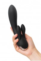 Вибратор с клиторальным стимулятором Satisfyer Double Flex Connect App, черный, силикон, 20 см