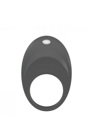 Эрекционное кольцо OVO динамичной и современной формы с ультрасильной вибрацией, силиконовое, серое