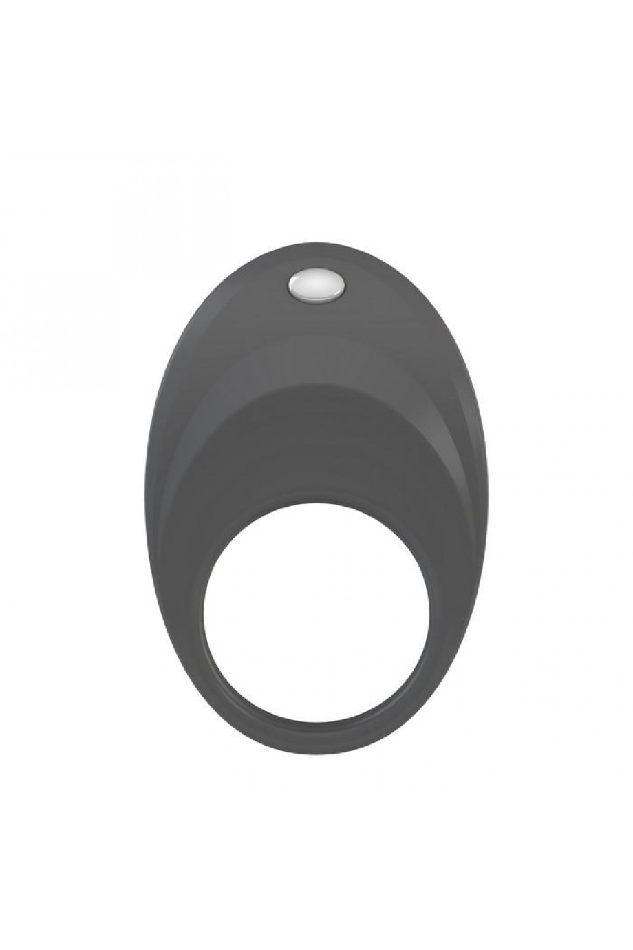 Эрекционное кольцо OVO динамичной и современной формы с ультрасильной вибрацией, силиконовое, серое