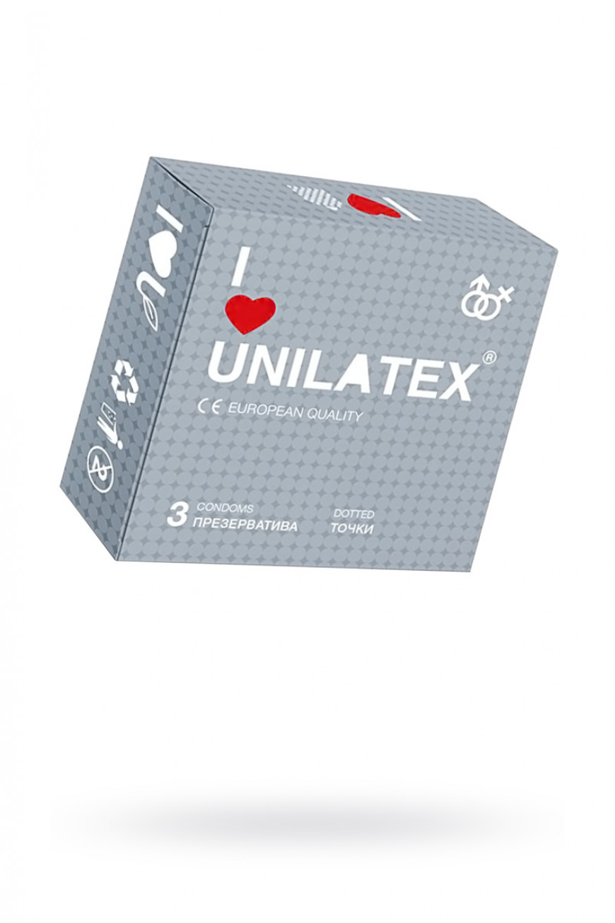 Презервативы Unilatex Dotted, 3 шт, с точками