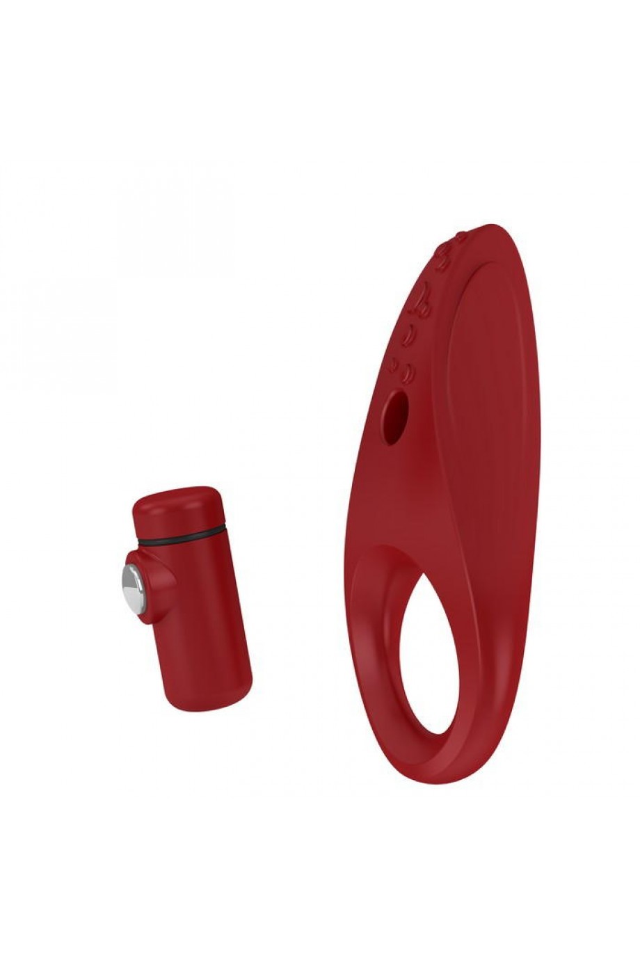 Эрекционное кольцо OVO с ультрасильной вибрацией и рельефным элементом для клиторальной стимуляции, силиконовое, красное