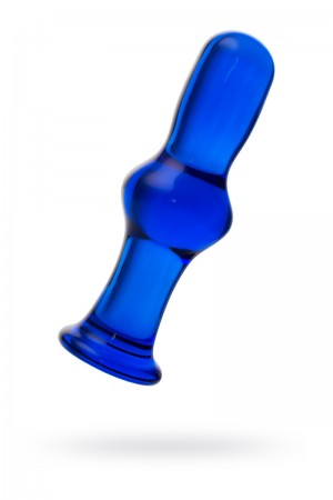 Анальная пробка Sexus Glass, стекло, синяя, Ø 4,5 см