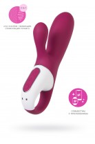 Вибратор с клиторальным стимулятором и подогревом Satisfyer Hot Bunny Connect App, бордовый, 17,5 см Вибратор с клиторальным стимулятором и подогревом Satisfyer Hot Bunny Connect App, бордовый, 17,5 см