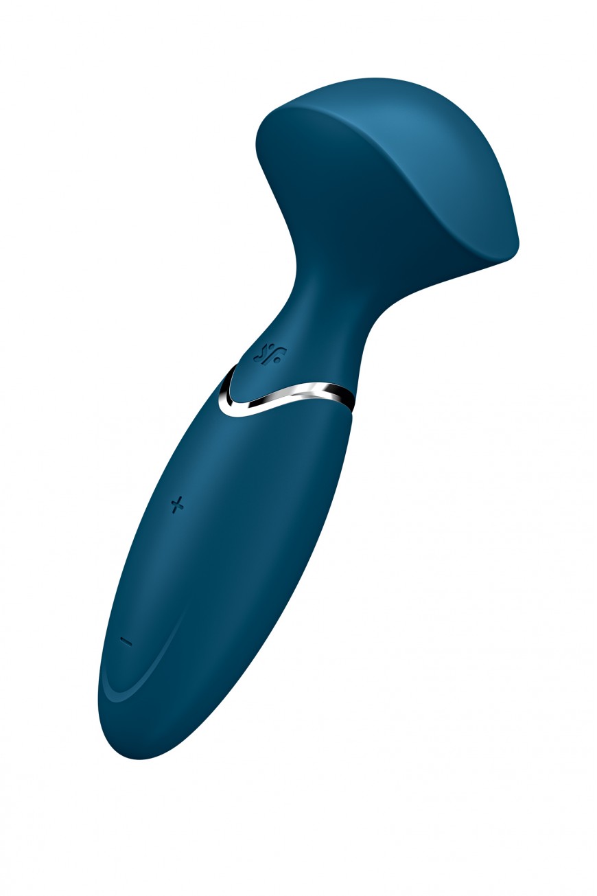 Вибромассажер для всего тела Satisfyer Mini Wand-er, силикон, синий, 16 см Вибромассажер для всего тела Satisfyer Mini Wand-er, силикон, синий, 16 см