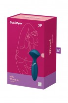 Вибромассажер для всего тела Satisfyer Mini Wand-er, силикон, синий, 16 см