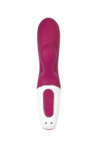 Вибратор с клиторальным стимулятором и подогревом Satisfyer Hot Bunny Connect App, бордовый, 17,5 см
