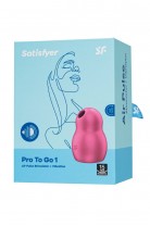 Вакуумный стимулятор клитора с вибрацией Satisfyer Pro To Go 1, красный, 9 см