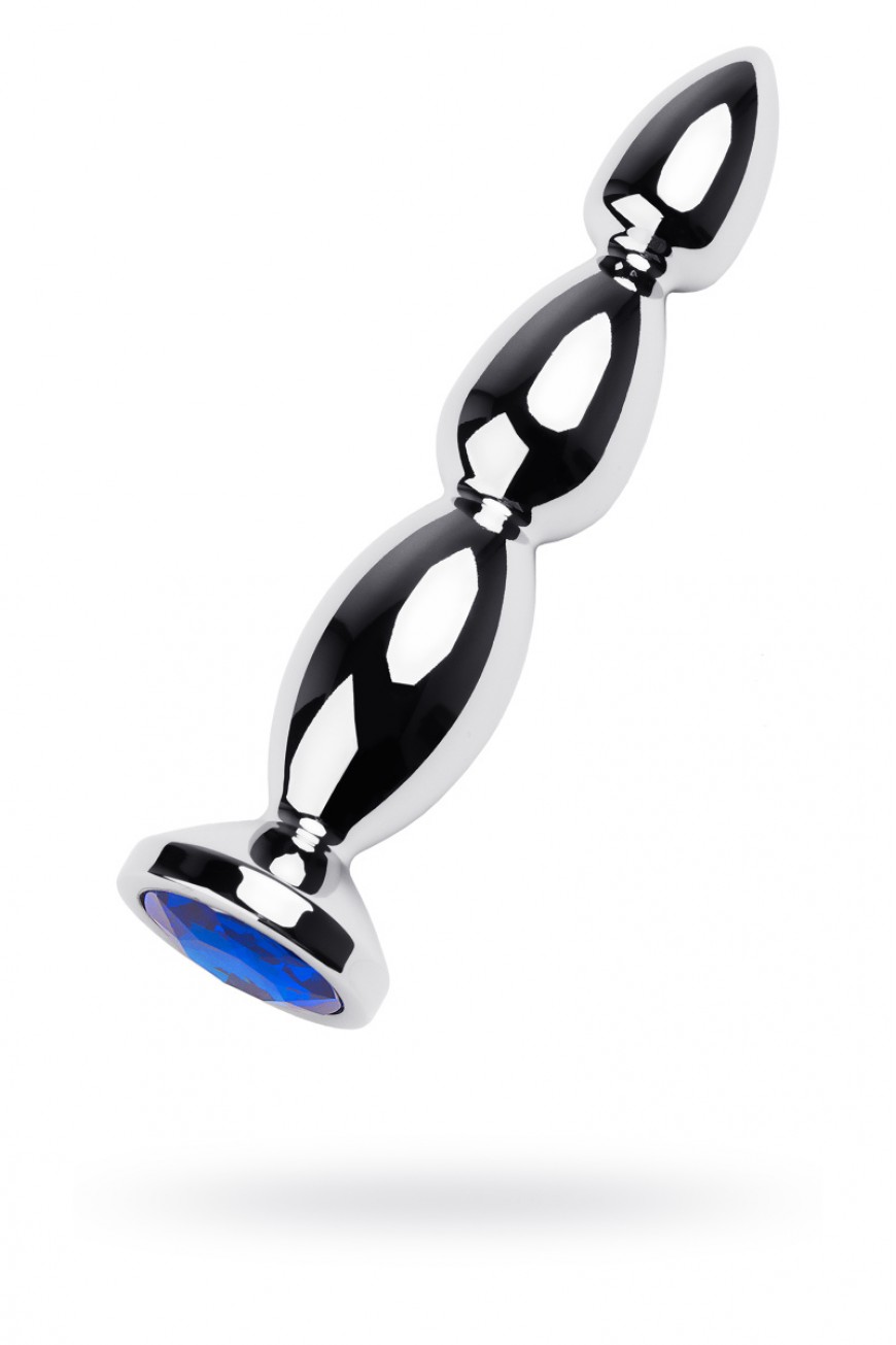 Анальная пробка Metal by TOYFA, металл, серебристая, сапфир, Ø 2,5 см Анальная пробка Metal by TOYFA, металл, серебристая, сапфир, Ø 2,5 см