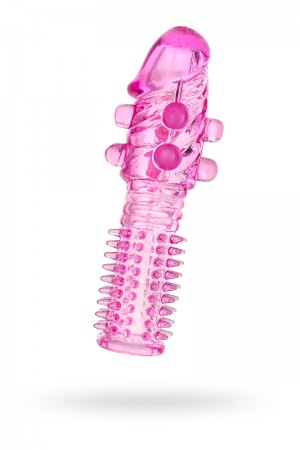 Насадка на пенис с шариками TOYFA, розовый, 14 см
