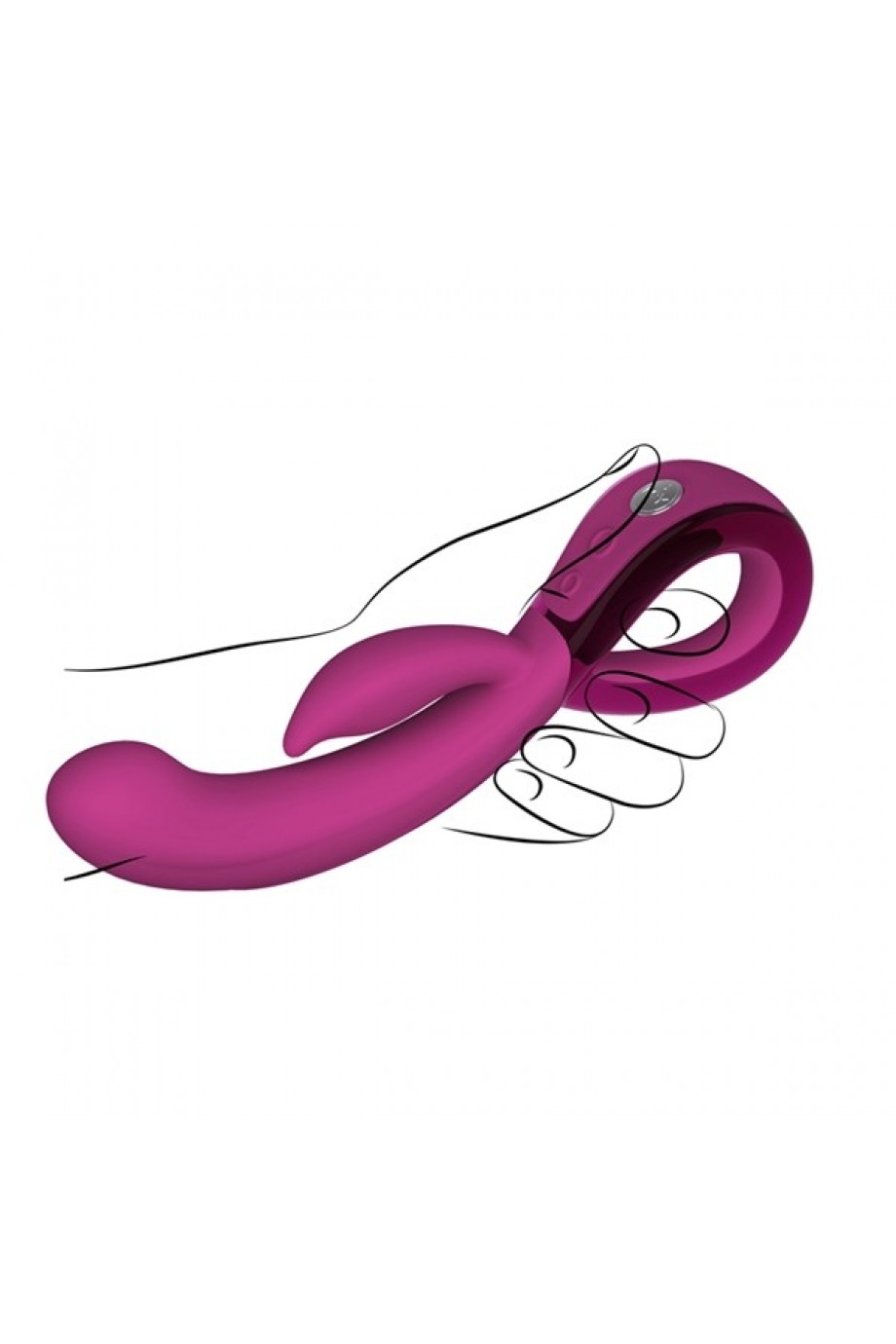 Вибратор с клиторальным стимулятором Key by Jopen - Leia - Raspberry Pink розовый