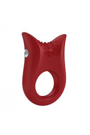 Эрекционное кольцо OVO элегантной и закругленной формы с ультрасильной вибрацией, красное
