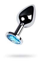 Анальная пробка Metal by TOYFA, металл, серебристый, с кристаллом цвета топаз, 8 см, Ø 3,4 см, 85 г Анальная пробка Metal by TOYFA, металл, серебристый, с кристаллом цвета топаз, 8 см, Ø 3,4 см, 85 г